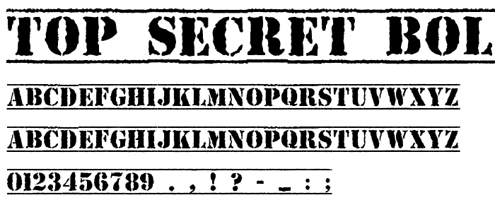 Top Secret Bold font